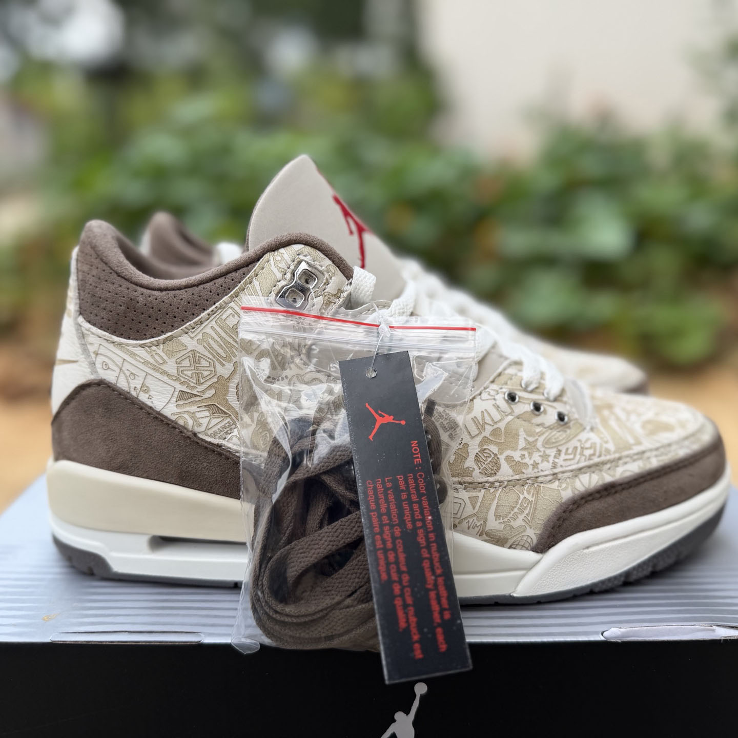 Air Jordan 3 Retro Laser Sneakers   JA1369-001 - DesignerGu