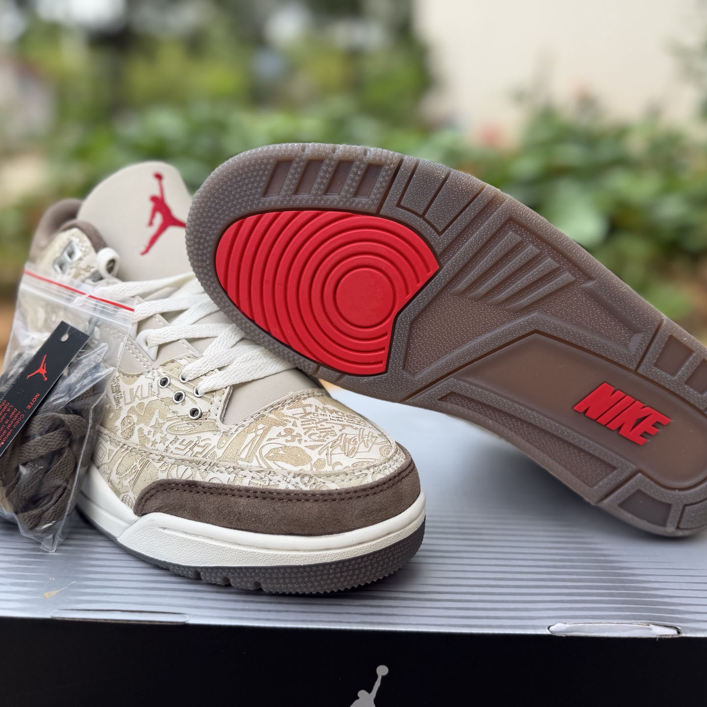 Air Jordan 3 Retro Laser Sneakers   JA1369-001 - DesignerGu