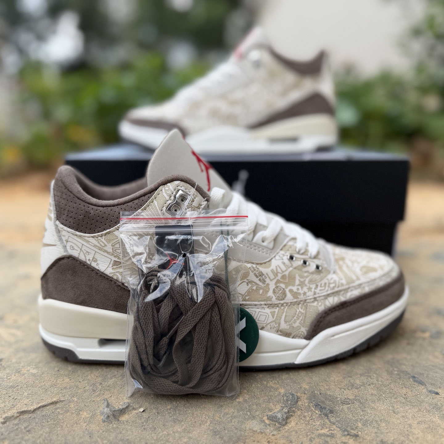 Air Jordan 3 Retro Laser Sneakers   JA1369-001 - DesignerGu