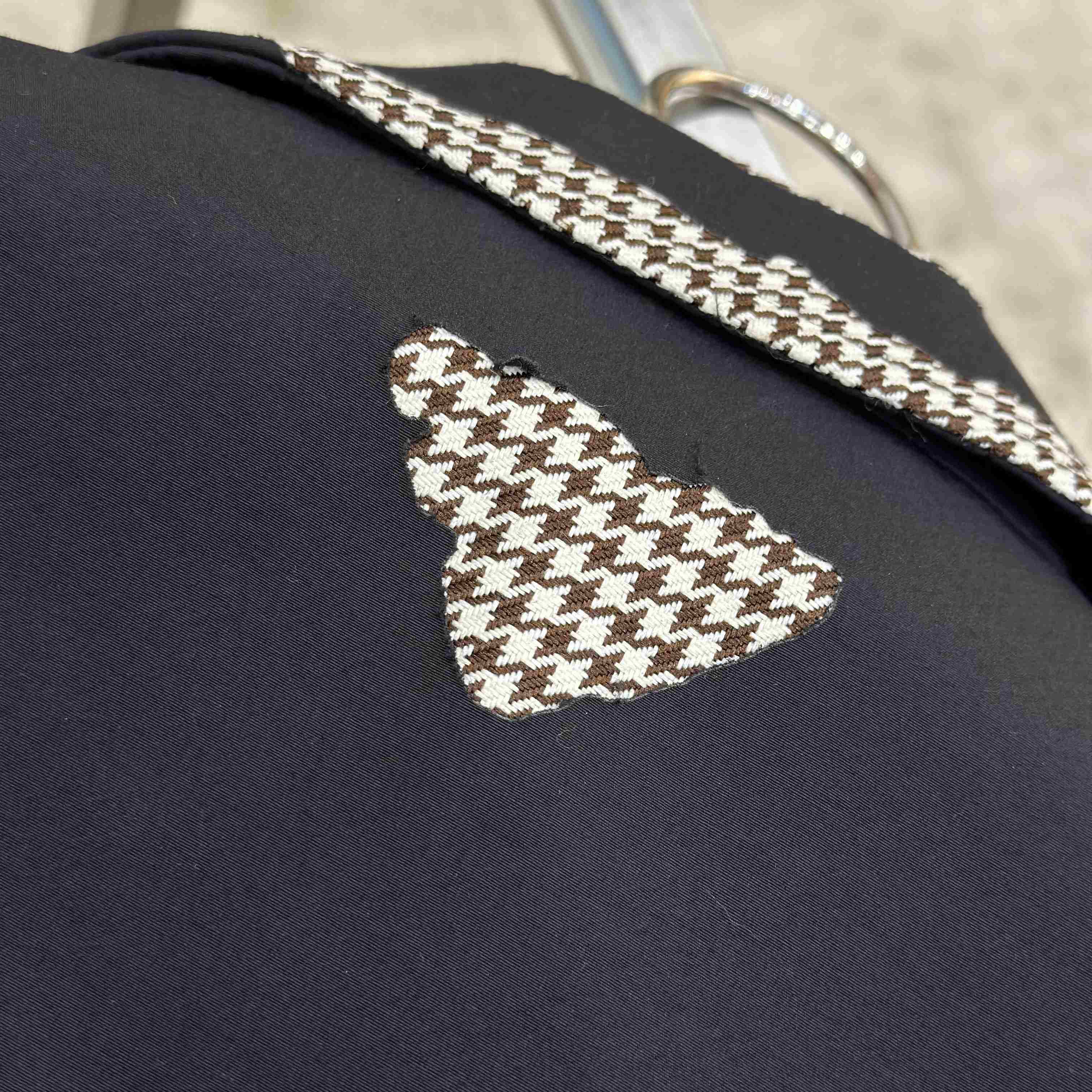 Prada Bonded Leather Houndstooth Jacket - DesignerGu