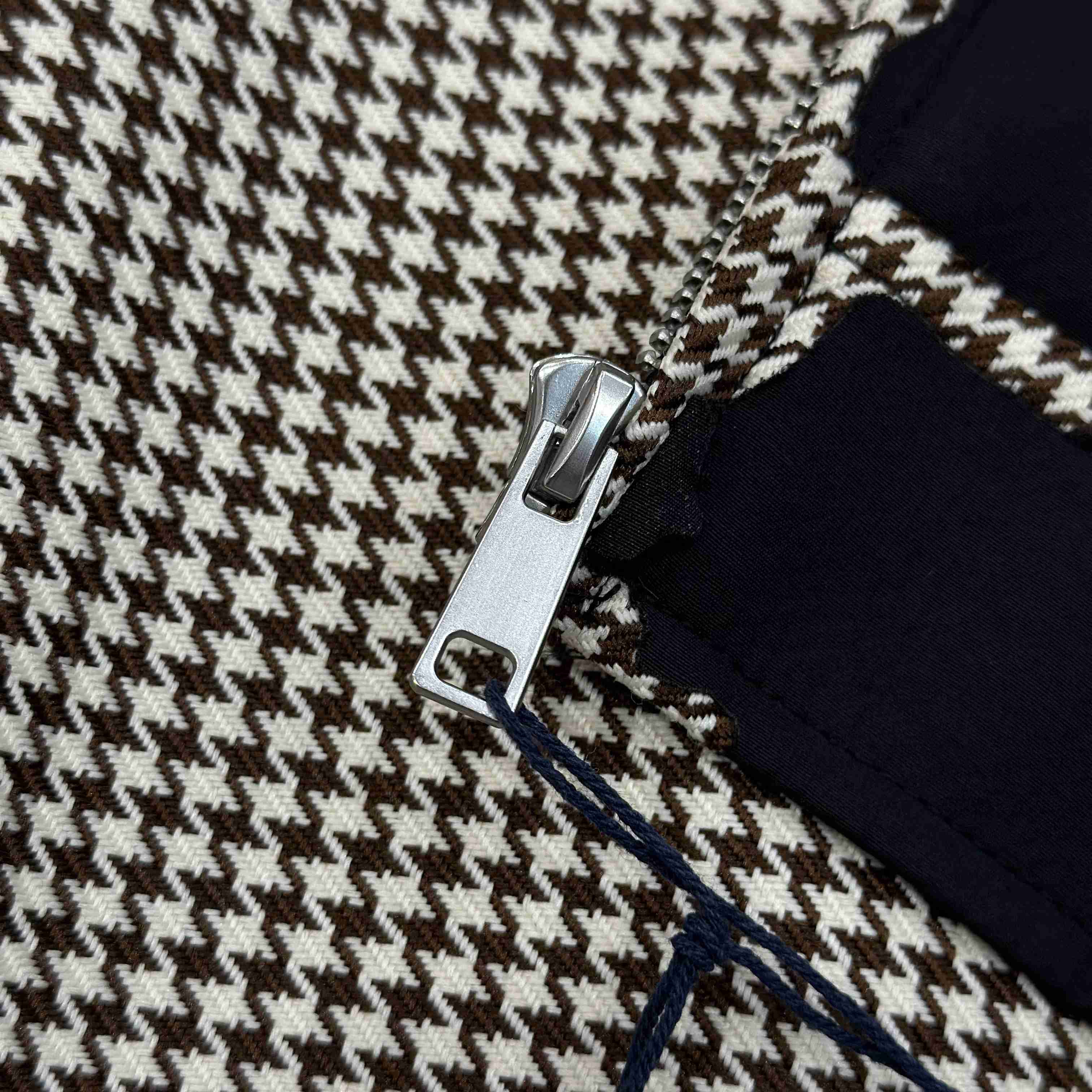 Prada Bonded Leather Houndstooth Jacket - DesignerGu
