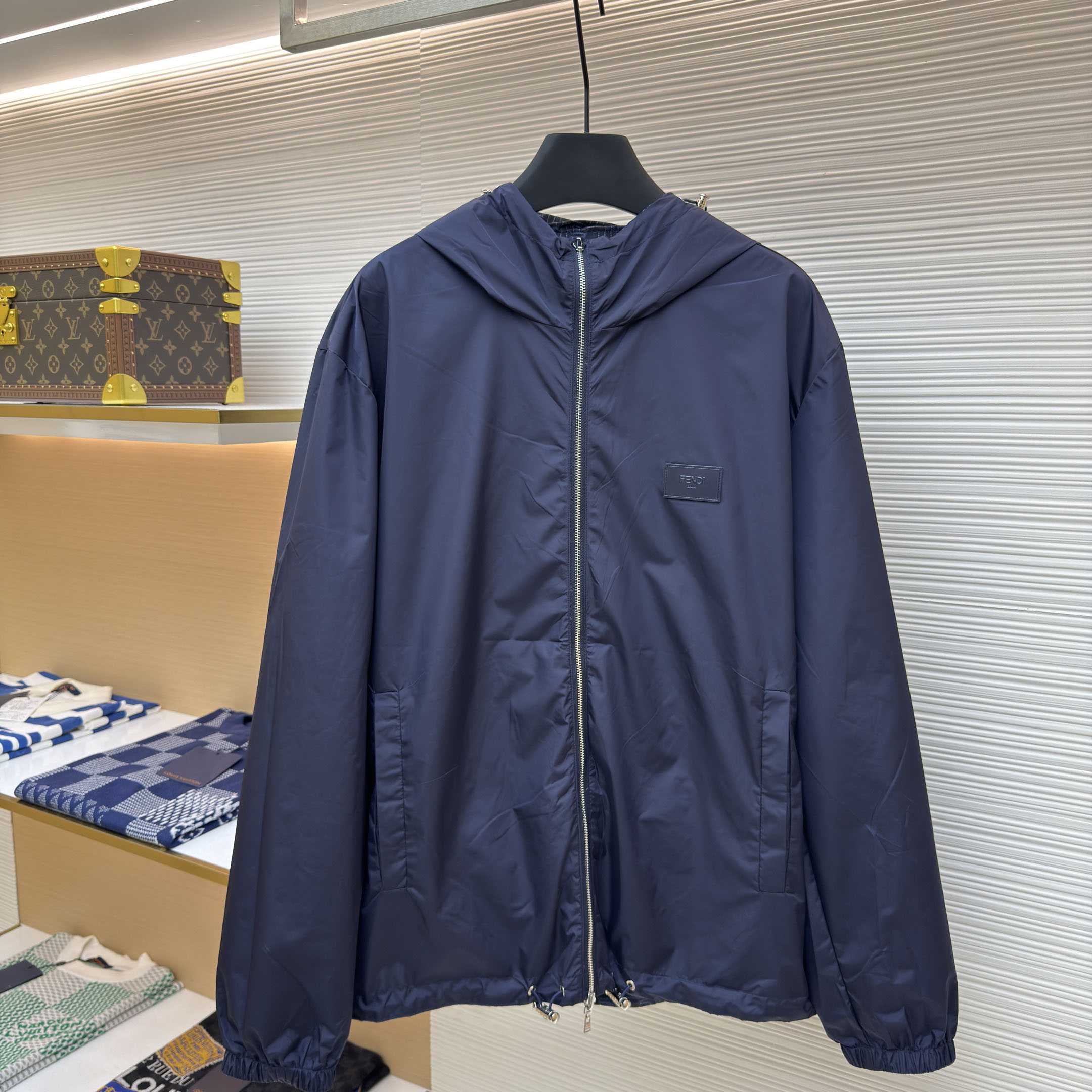 Fendi Blue FF Nylon Jacket - DesignerGu
