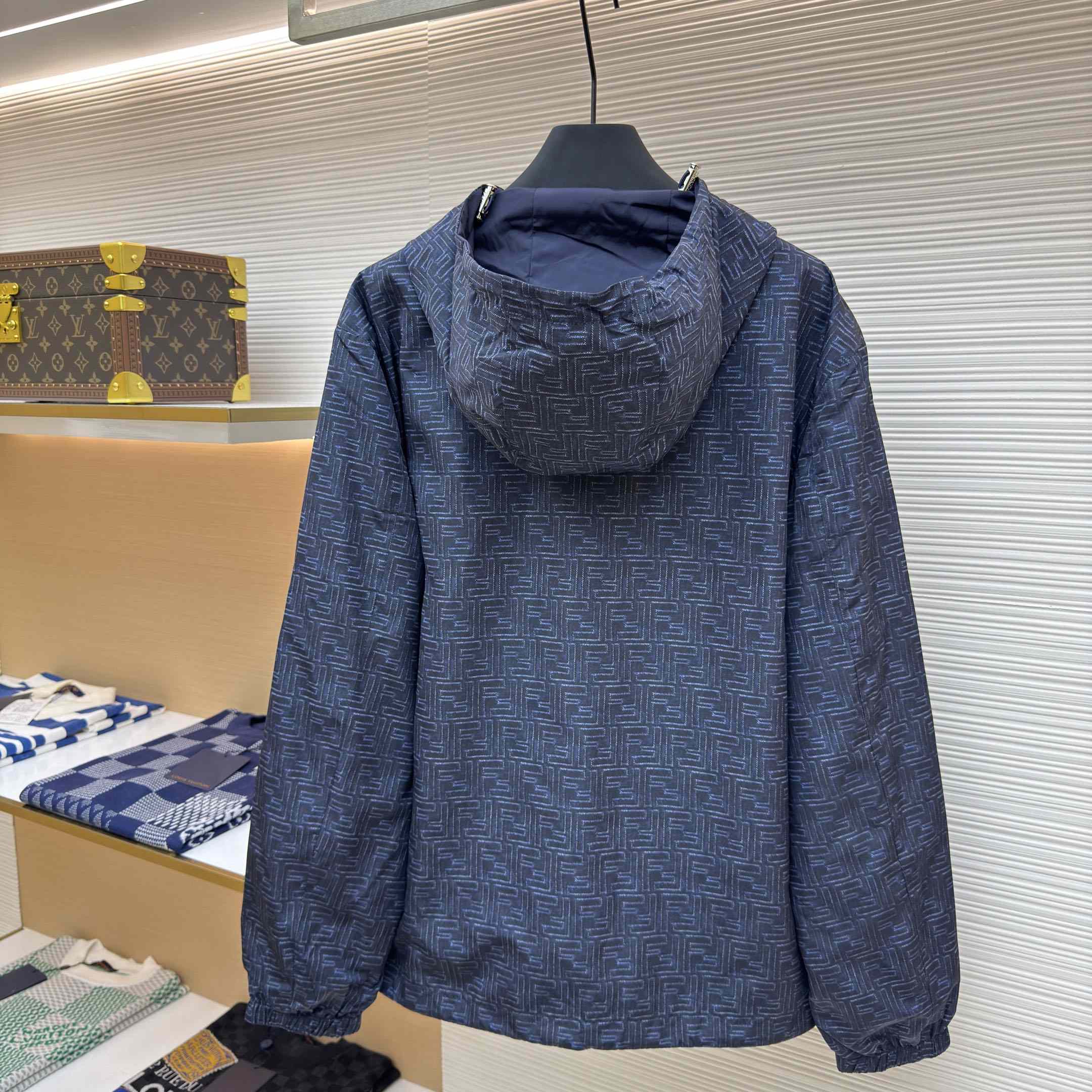 Fendi Blue FF Nylon Jacket - DesignerGu